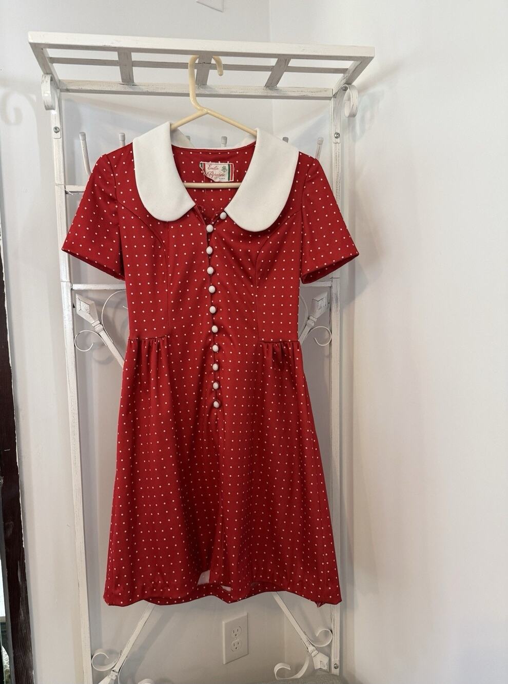 Emilio Borghese Roma poka dot red dress vintage sm